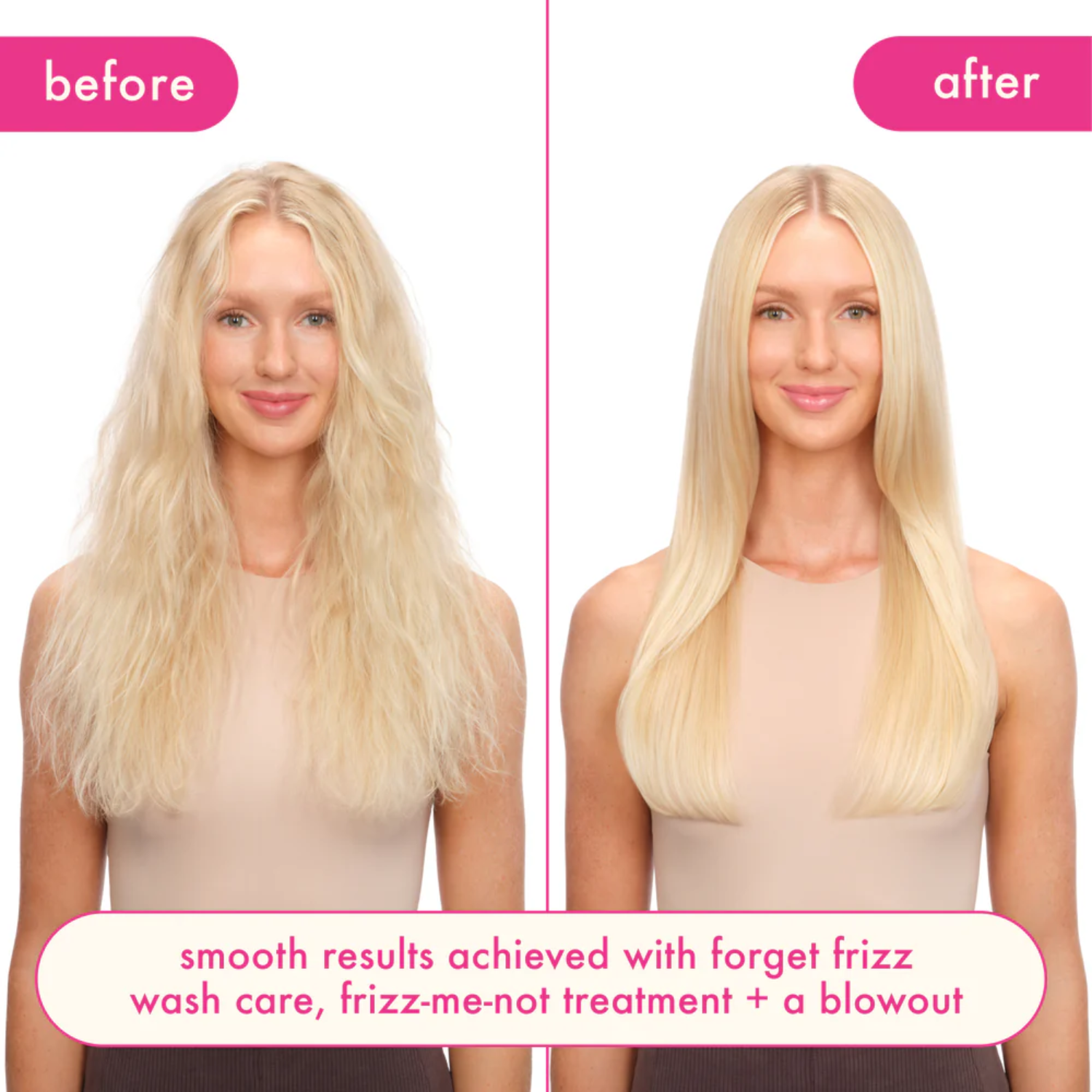 Flacon du soin amika Frizz Me Not pour cheveux hydratés et sans frisottis

