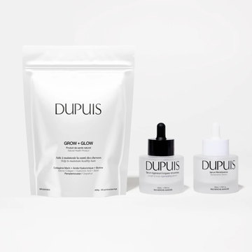 Trio croissance Dupuis avec sérums et supplément pour cheveux forts et denses