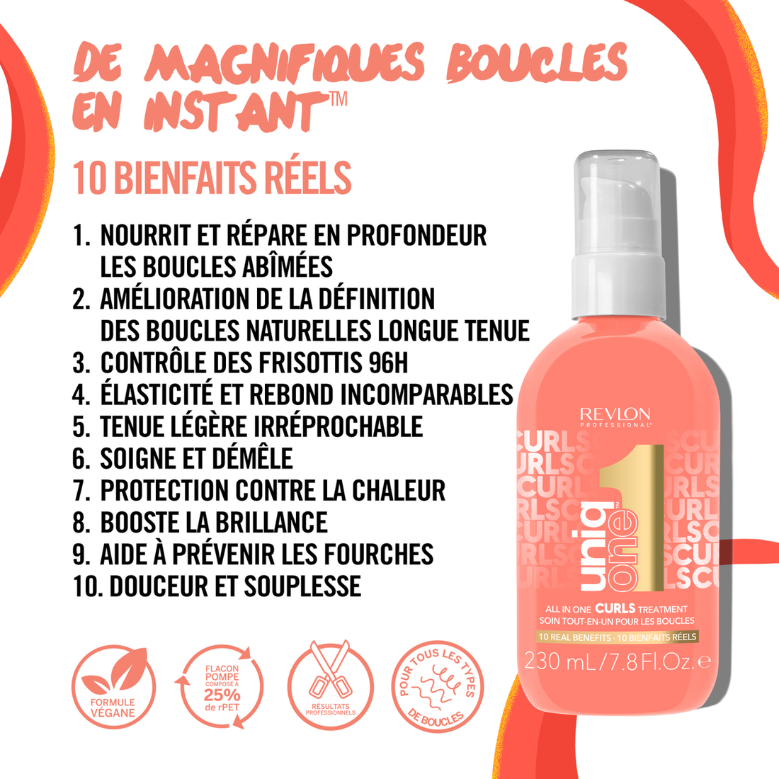 Soin cheveux bouclés UniqOne Curls Revlon définition boucles
