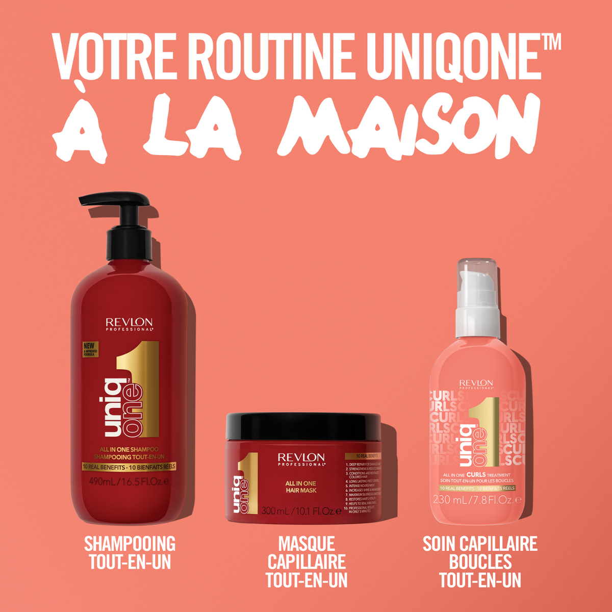 Avant après boucles définies et sans frisottis UniqOne Curls