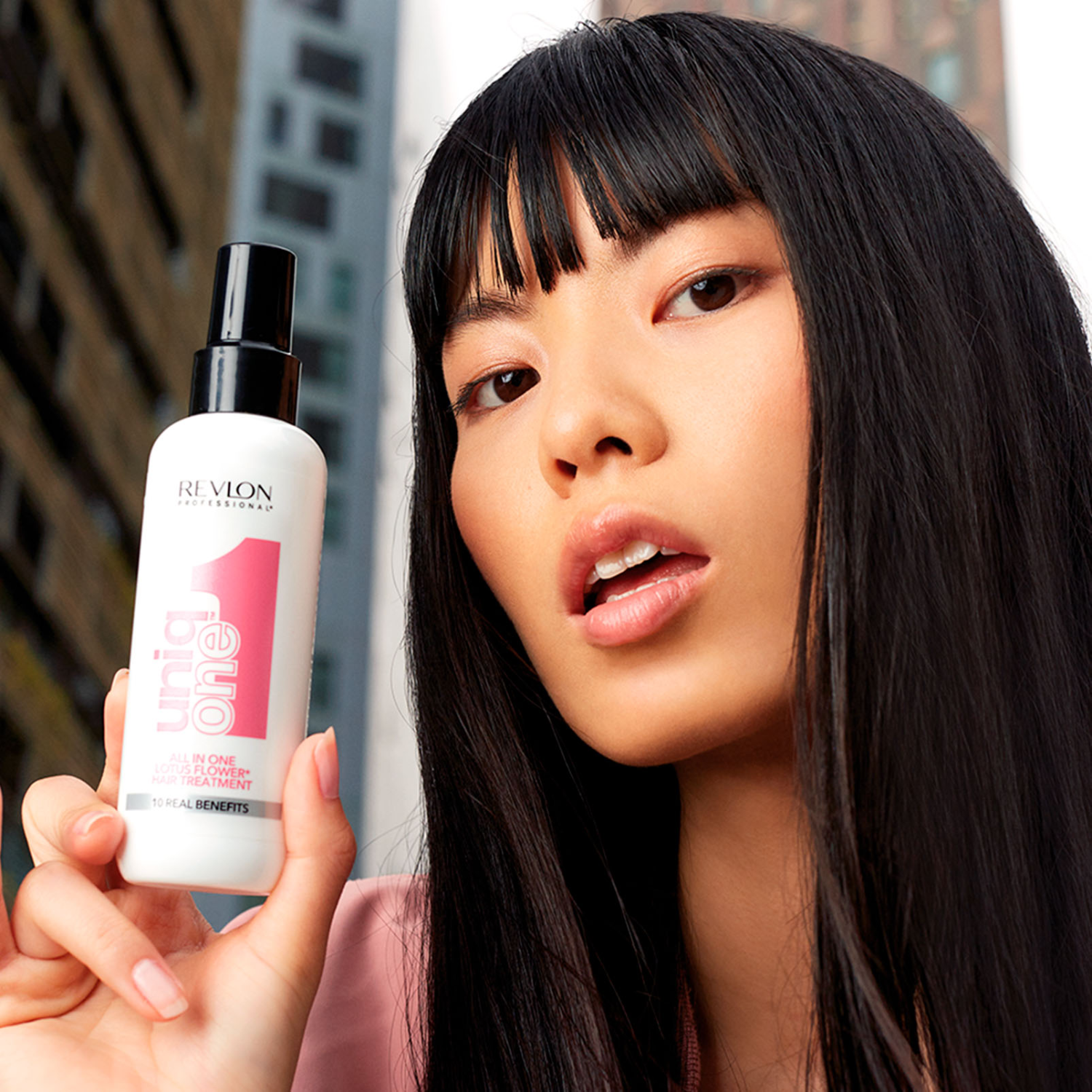 Avant après cheveux doux et brillants soin UniqOne Lotus