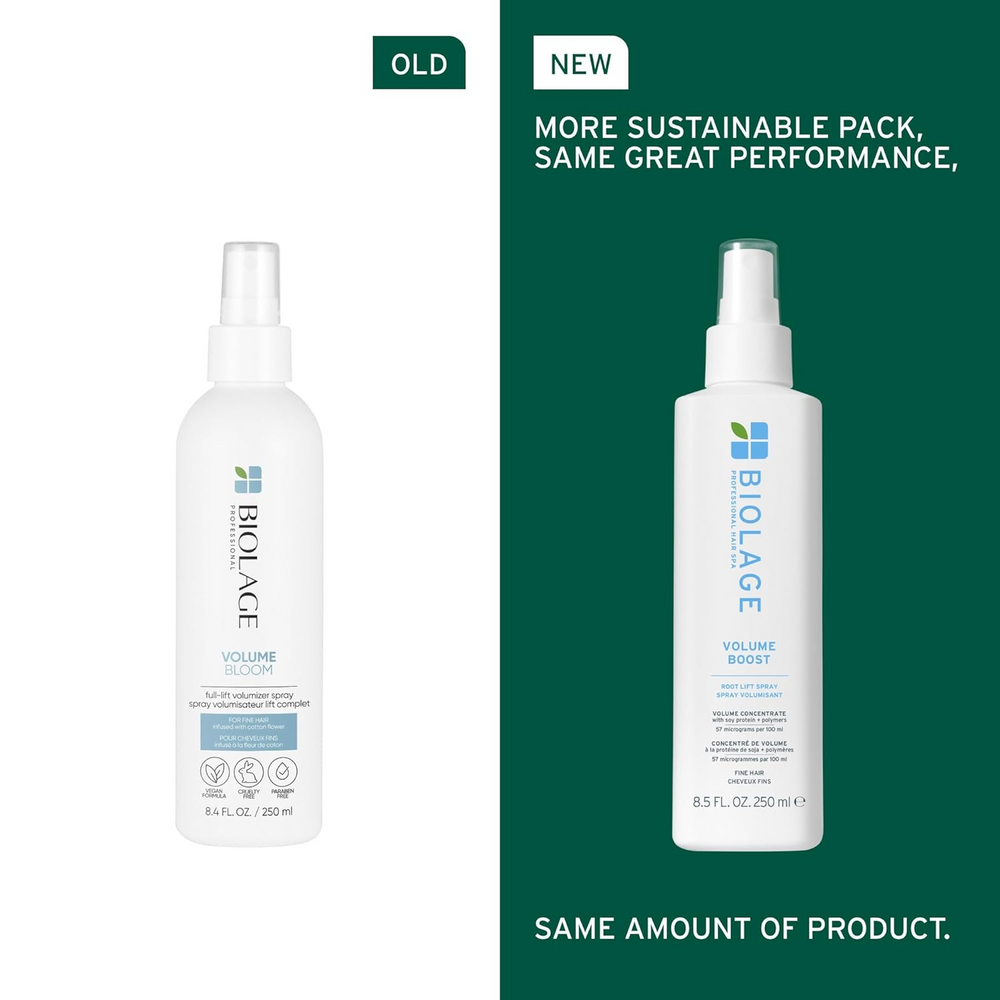Spray Matrix Biolage VolumeBloom Full‑Lift 250 ml sur fond clair