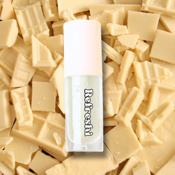 Tube 5 ml White Chocolate Lip Oil Refreshi, texture brillante, parfum chocolat blanc gourmand

