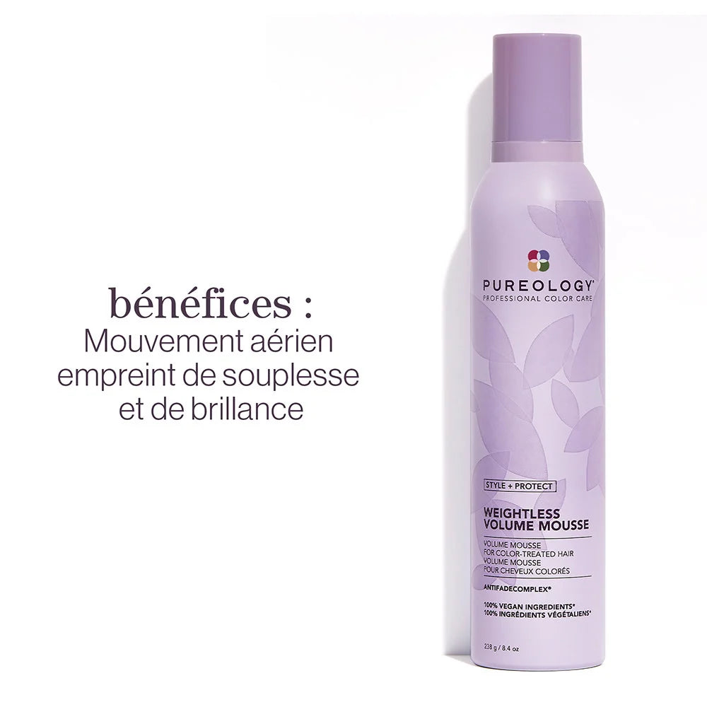 Bouteille de mousse Pureology Clean Volume Weightless Volumizing Mousse de 241 g / 8,1 oz